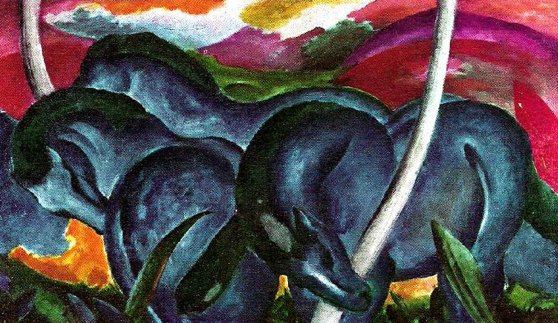 Franz Marc stora bla hastar china oil painting image